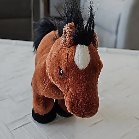 Ganz Webkinz Brown Arabian Horse Stuffed Animal Plush 9"T x 10"L - Picture 2 of 8